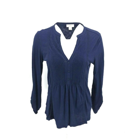 Ann Taylor Tops - Ann Taylor Loft Long Sleeve Pleated Tunic Top Sz S